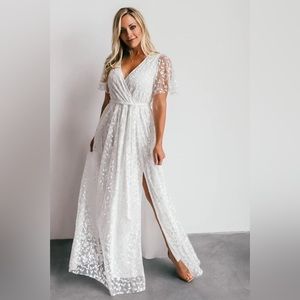 Baltic Born White Lace Maxi Dress